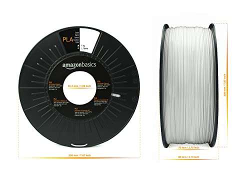 Amazon Basics - Filamento para impresora 3D.PLA 3x1 kg, blanco. 12€/Kg