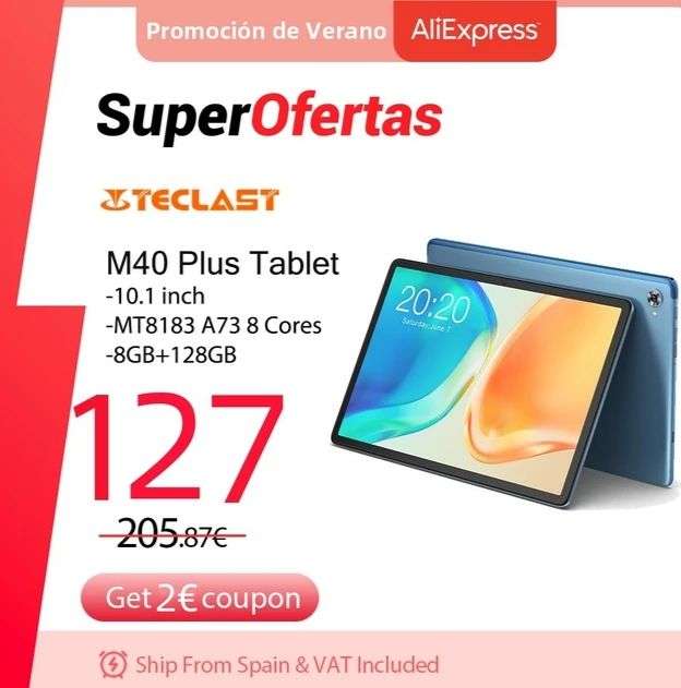 Teclast M40 Plus Tablet, 10.1" Pulgadas IPS 2K
