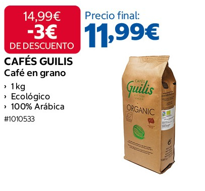 Café en grano Guilis 1 kg ecológico