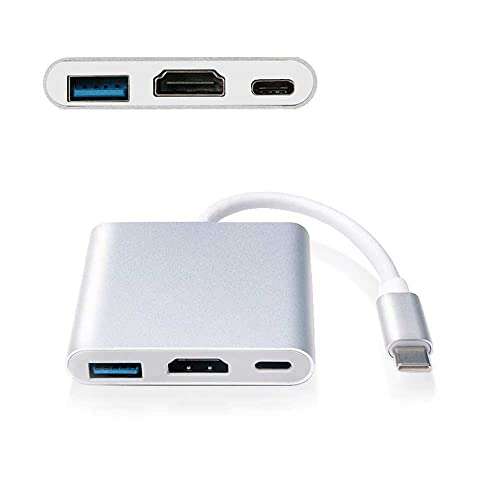 Adaptador Multipuerto de USB Tipo C a HDMI, USB 3.0 y USB tipo C