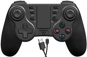 Mando PS4 Inalambrico,Doble Vibración Gamepad Inalámbrico Bluetooth,Detección de Movimiento de 6 Ejes/Panel Táctil