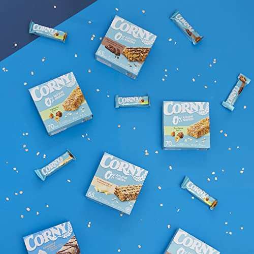 Corny - Barritas de Cereales 0% Chocolate Blanco, Pack de 10 (60 unidades), 6x20 g