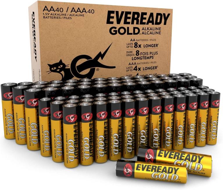 Eveready Gold de Energizer – Pilas AA + AAA (Paquete de 80) – 40AA y 40AAA