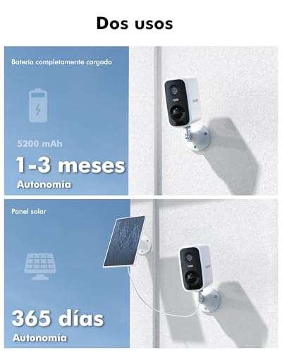 Cámara Vigilancia WiFi Exterior Solar Panel YESKAMO 2K 3MP Q10S