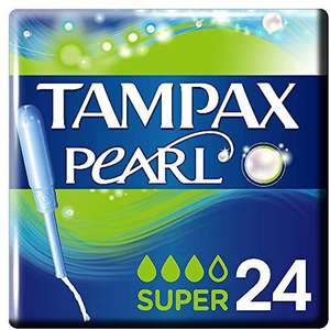 Tampax Pearl Super Tampones Con Aplicador, Se Adaptan A La Forma De Tu Cuerpo, Evitan Pérdidas, 24 Unidades (Cantidad mínima 3)