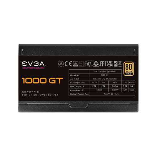 EVGA SuperNOVA 1000 GT Fuente de Alimentación 80 + Gold 1000W Totalmente Modular