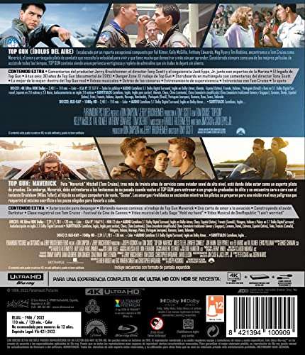 Blu-Ray 4k Pack Top Gun + Maverick 20€ / Maverick Solo 13€. Tambien en ECI