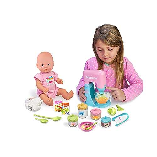 Nenuco - ¿Qué comemos hoy?, muñeco bebé con accesorios de comiditas y merienditas