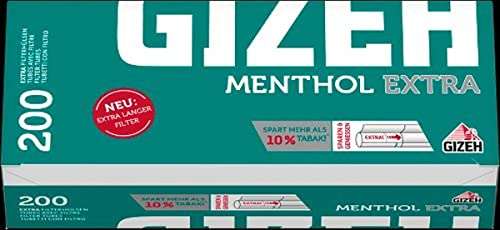Filtros GIZEH sabor Mentol extra caja de 200 unidades.