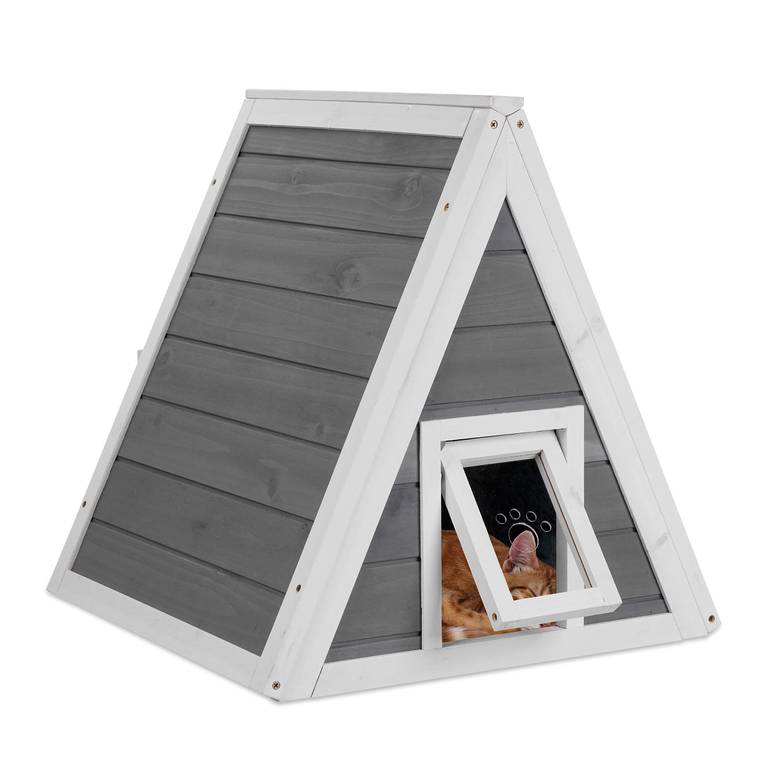 Casita Mascotas Madera, para Exterior, 54 x 52 x 64 cm