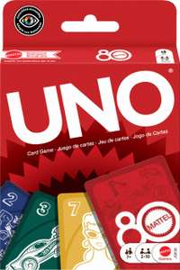 Mattel Games UNO Rojo rubí Mattel 80. aniversario Juego de cartas para niños y adultos, para noches en familia, noches de juegos, viajes, acampadas y fiestas, JGK30