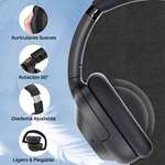 Ankbit E500Pro Auriculares Bluetooth Inalámbricos Diadema ANC, Cancelación de Ruido Activa,90 Horas de Batería, Micrófono HD, Hi-Fi Sonido