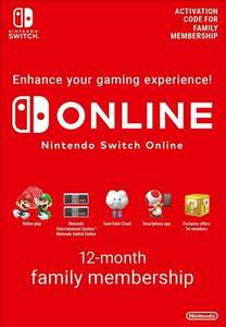 12 meses Nintendo Switch Online Suscripción Familiar (23.88€ pagando con cartera Eneba)