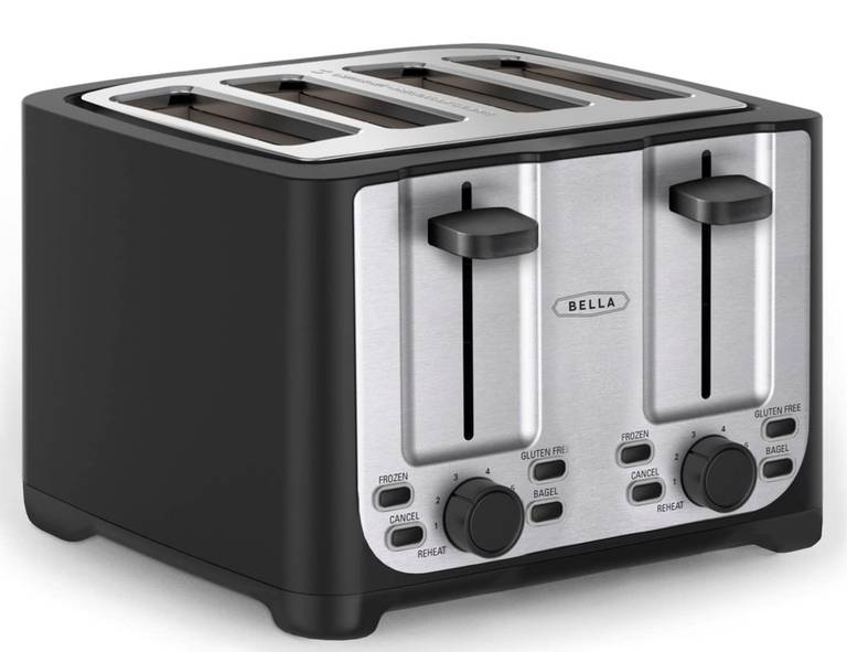 bella Tostadora de 4 Rebanadas con Apagado Automático, Ranuras Extra Anchas y Bandeja Recogemigas Extraíble