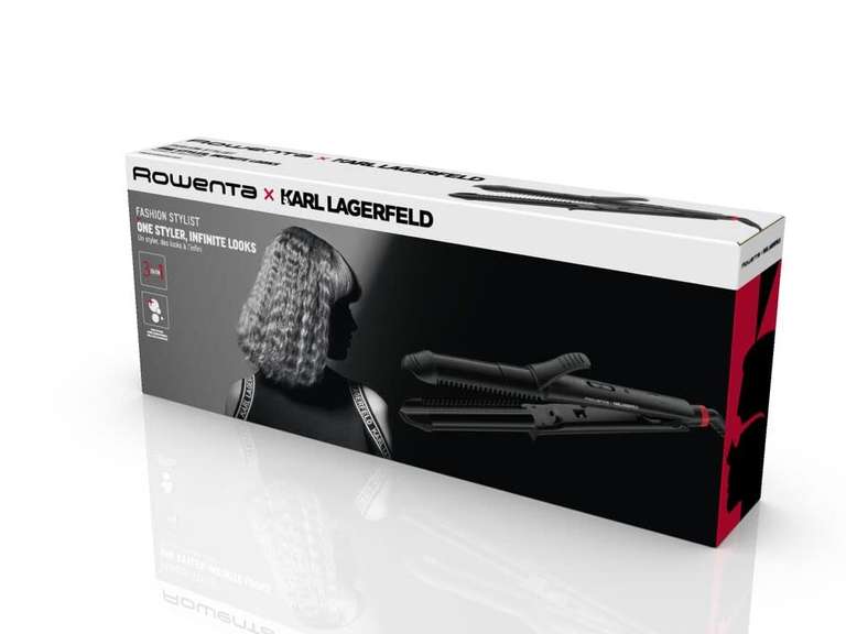 Rowenta Multistyler 3 en 1 Karl Lagerfeld Cónica CF451L, alisar, ondular y rizar, Revestimiento cerámico, Control temperatura, 2 peines.