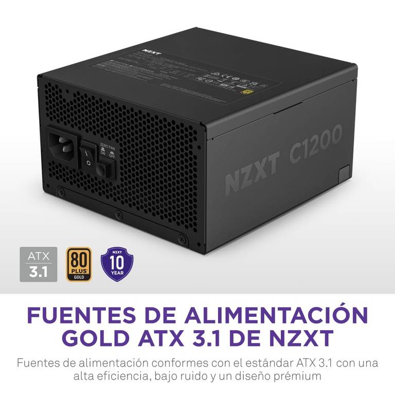Fuente de alimentación modular NZXT C1200 Gold ATX 3.1 – Tier A, Cybenetics Gold (como nueva)