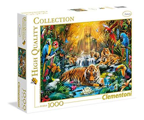Clementoni rompecabezas de 1000 piezas de la colección Paisajes y Animales: Tigres Puzzle 39380