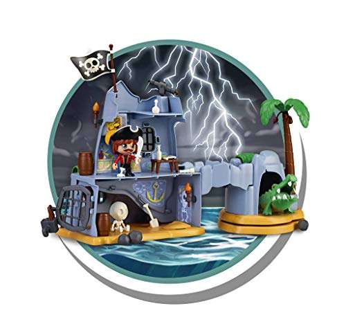 Pinypon Action- Isla Pirata del Capitán Caimán con 2 Figuras