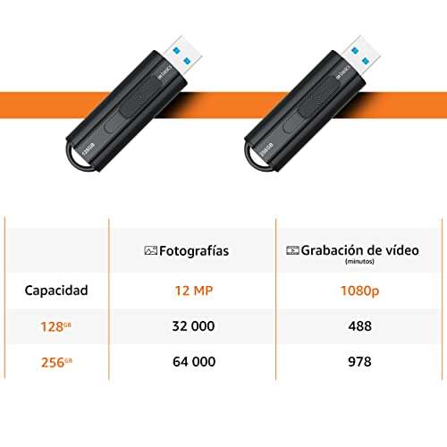Amazon Basics - Memoria Flash USB 3.1 de 128 GB, velocidad de lectura de hasta 130 MB/s