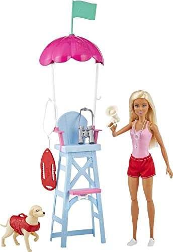 Barbie Socorrista Muñeca rubia con silla de vigilancia de playa