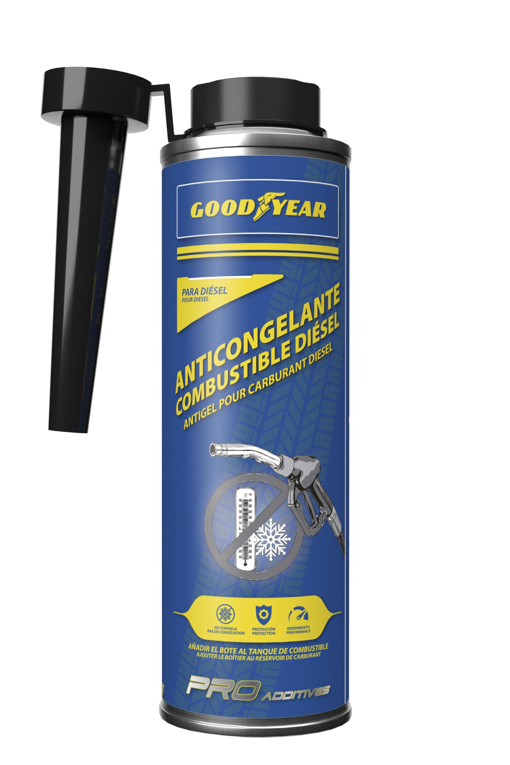 Goodyear Pro Additives Aditivo Anticongelante para Combustible Diésel 300 ml – Tratamiento para Invierno y Bajas Temperaturas
