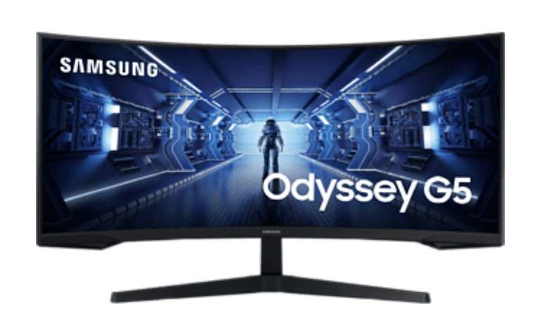 Monitor gaming - Samsung LC34G55TWWRXEN, 34" 2K WQHD, VA, 1 ms, 165 Hz, 1000R, HDR10, FreeSync Premium, Negro