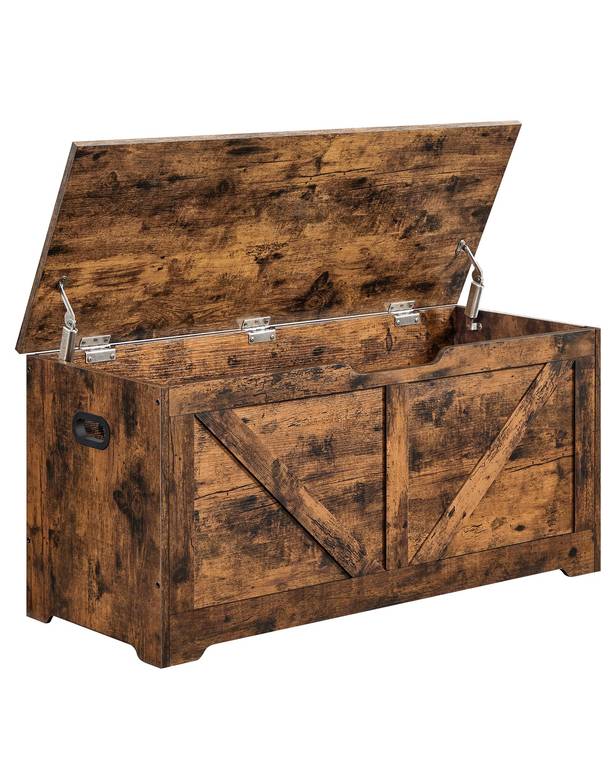 VASAGLE LSB060T01- Arcón de almacenamiento de 100 x 40 x 46 cm, banco para zapatos, estilo granero, para pasillo, dormitorio,