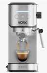 Solac - Cafetera Espresso Taste Slim Pro Inox, Café Cremoso, Aroma Mejorado, Hasta 2 Tazas, Agua Caliente y Vapor