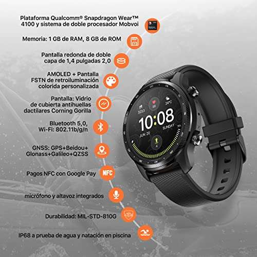 Ticwatch Pro 3 Ultra GPS Smartwatch Qualcomm SDW4100 y Mobvoi