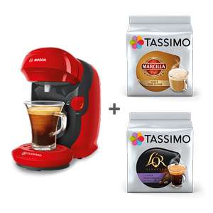 Cafetera tassimo + dos paquetes de cafe por 35 napos!