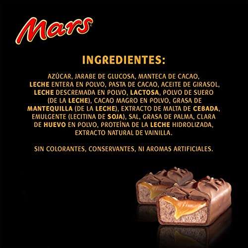 Mars Chocolatina de deliciosa crema de turrón y caramelo recubiertos del más fino Chocolate con Leche (24 x 51g)