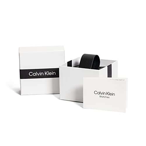 Calvin Klein Reloj Analógico de Cuarzo multifunción para mujer con correa de malla de acero inoxidable color oro rosado