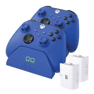 Venom Base de carga doble con 2 paquetes de baterías recargables (850mAh) - azul (Xbox Series X y S/Xbox One)