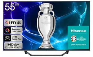 TV QLED 55" - Hisense 55A7KQ Smart TV UHD 4K, Quantum Dot Colour, Dolby Vision, Dolby Atmos, Modo juego plus [Desde App] En 65" por 432,65€.