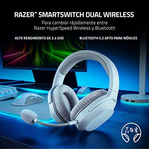 Razer Barracuda X - Auriculares Gaming inalámbricos y móviles multiplataforma (PC, Playstation, Nintendo Switch y Android) Mercury