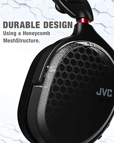 JVC GG-01 - Auriculares Gaming Ultraligeros (199g) con Micrófono Desmontable, Cable de 40mm y Almohadillas adaptativas.
