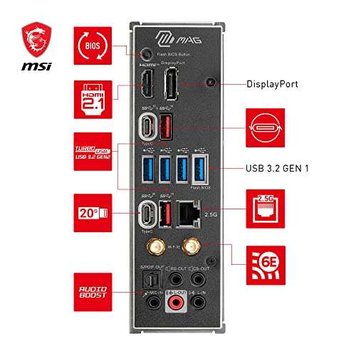 Msi mag X670E Tomahawk Wi-Fi - Placa Base Compatible con Ryzen Serie 7000, AM5, 80A SPS VRM, DDR5