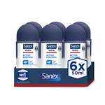 Sanex Men Active Control, Desodorante Hombre, Roll-on, Pack 6 Uds x 50 ml [Unidad 1'16€]
