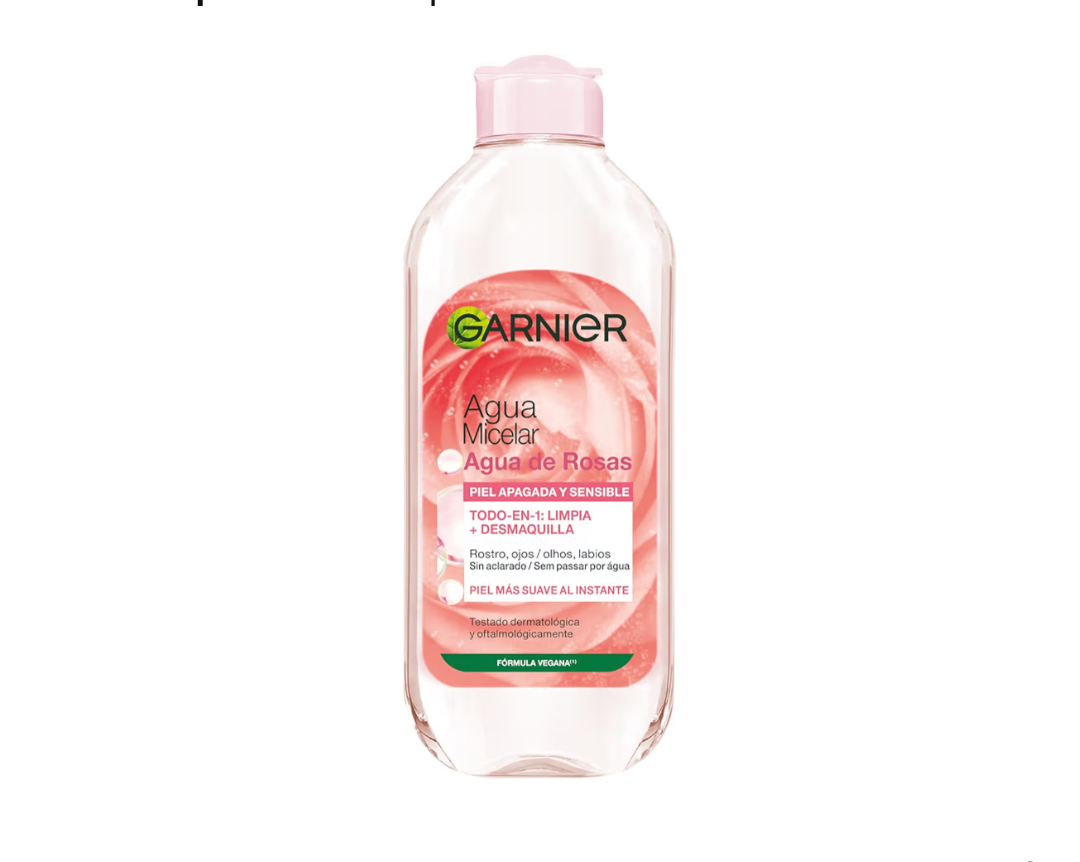 Garnier skin activa agua micelar con agua de rosas para piel sensible o apagada, desmaquilla limpia e ilumina 400 ml precio con cuponl