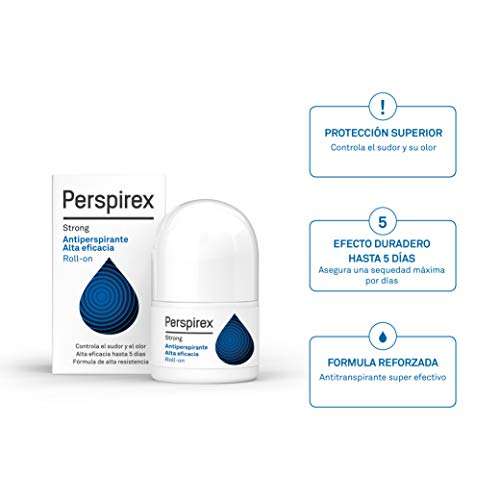Perspirex Strong | Desodorante Antitranspirante con Elevada Eficacia y Efectividad Anti Sudor hasta 5 días | Para Sudoración Severa |20 Ml
