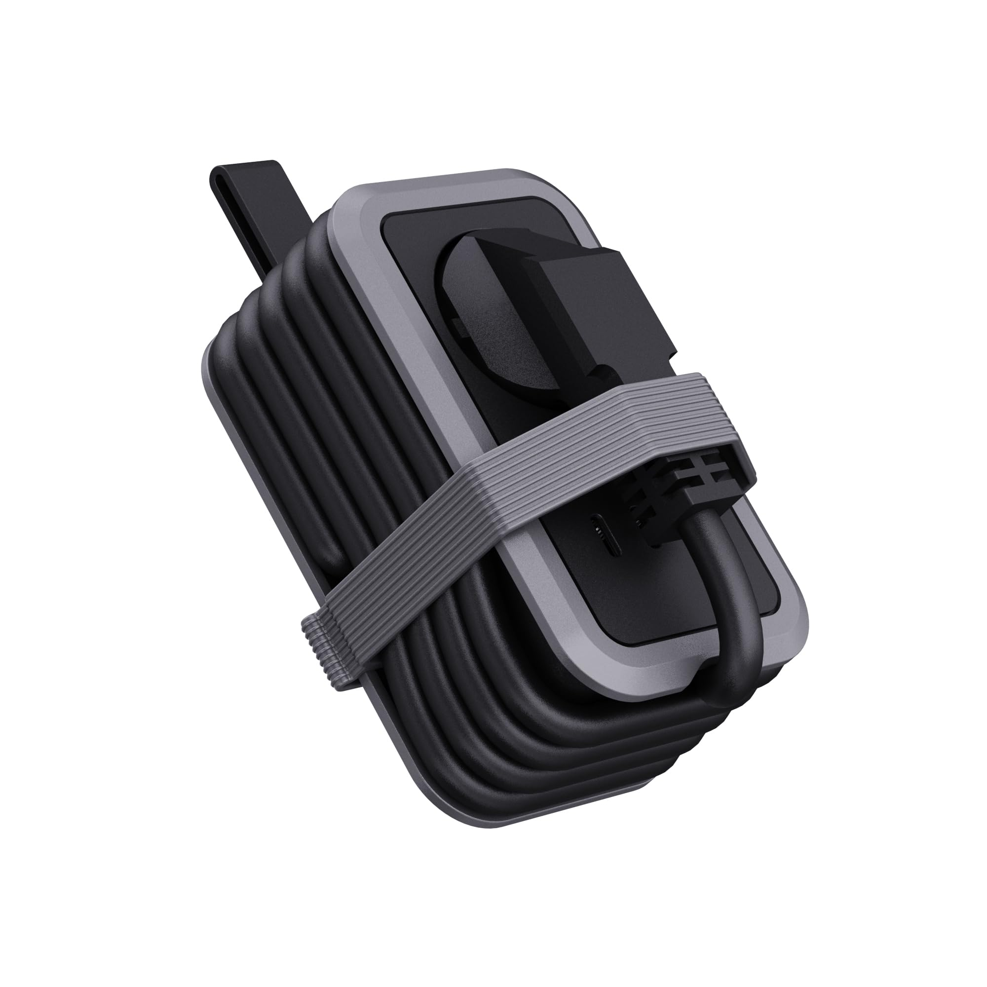 Regleta Portátil de Viaje, 1 Toma, 1 USB‑A y 2 USB‑C con Cable Enrollable