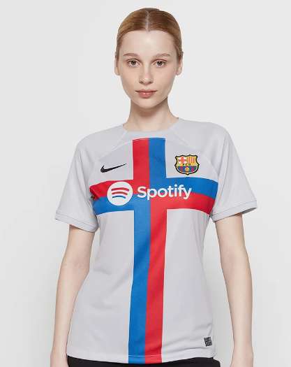 Camiseta Femenina FCB W NK DF STAD JSY SS 3R - Camiseta de fútbol - gris claro