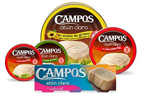 CAMPOS Conserva De Atún Claro Pack De 6 Latas, 80 gramos