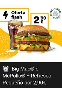 Big Mac o McPollo + refresco pequeño por 2,90€