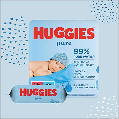 Huggies Pure Toallitas para Bebé - 18 paquetes de 56 unidades (1008 Toallitas) [0'02€/toallita]