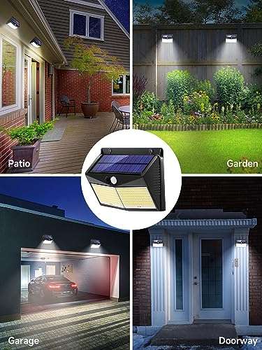 6 Focos Solares Exterior Jardín [248LED/1500LM】, 3 Modos de iluminación