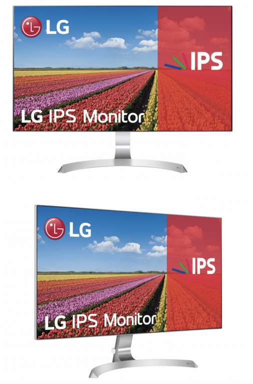 Monitor LG IPS UHD 27". Panel IPS: 3840 x 2160p, 16:9, 300cd/m², 1000:1, sRGB >98%, 60Hz, 5ms.