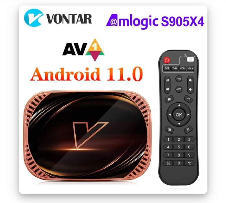 VONTAR-Dispositivo de TV inteligente X4, decodificador con Android 11, Procesador super potente Amlogic S905X4 4K