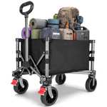 Carro Playa Plegable con Ruedas – 70L, 50 kg – Ruedas Amovibles, Mango Ajustable, Acceso Lateral con Cremallera y Diseño Compacto