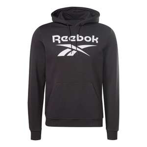 Sudadera con capucha Reebok Identity Fleece Stacked Logo negro blanco
